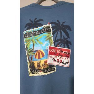 Duck Company St. George Island T Shirt Blue XL Short Sleeve